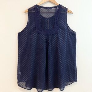 🔴 Navy Blue Sleeveless Women's Top